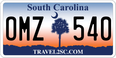 SC license plate OMZ540
