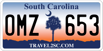 SC license plate OMZ653