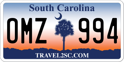 SC license plate OMZ994