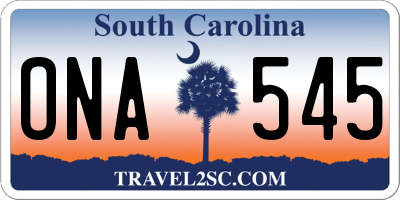 SC license plate ONA545