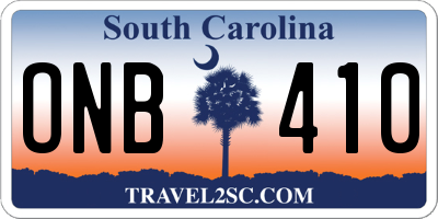 SC license plate ONB410