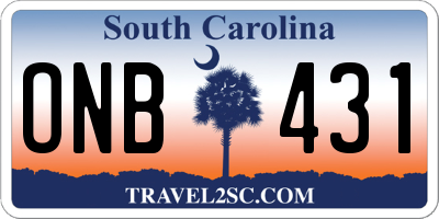 SC license plate ONB431