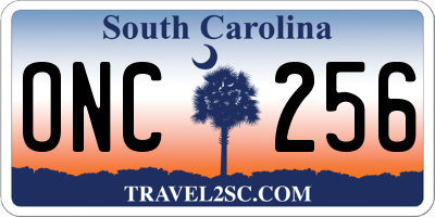SC license plate ONC256