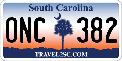SC license plate ONC382