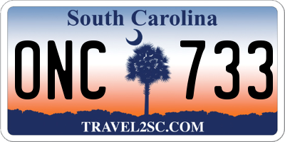 SC license plate ONC733
