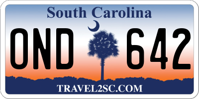 SC license plate OND642