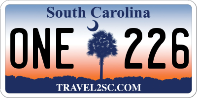 SC license plate ONE226