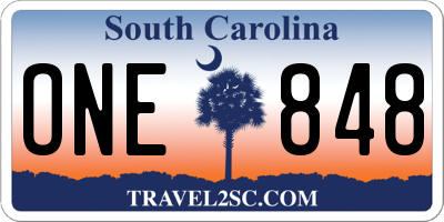 SC license plate ONE848