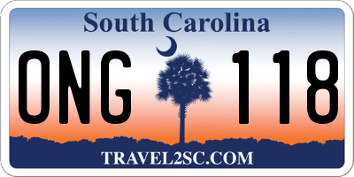 SC license plate ONG118