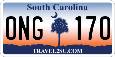 SC license plate ONG170