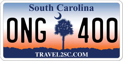 SC license plate ONG400