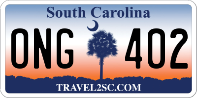 SC license plate ONG402