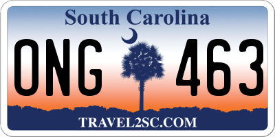 SC license plate ONG463