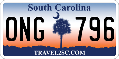 SC license plate ONG796