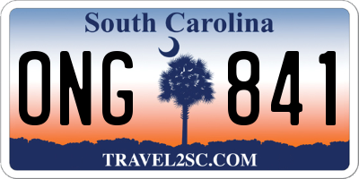 SC license plate ONG841