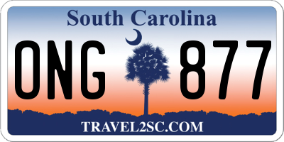 SC license plate ONG877