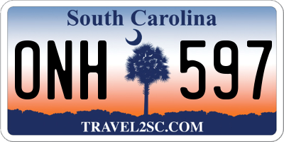 SC license plate ONH597