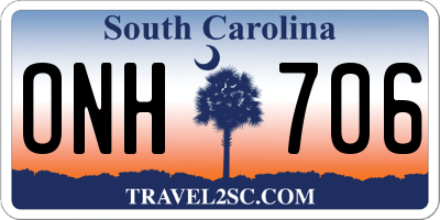 SC license plate ONH706