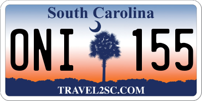 SC license plate ONI155