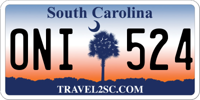 SC license plate ONI524