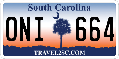 SC license plate ONI664