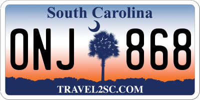 SC license plate ONJ868