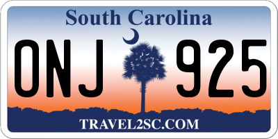 SC license plate ONJ925