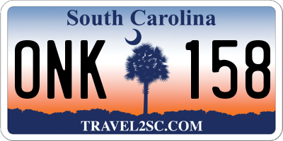 SC license plate ONK158