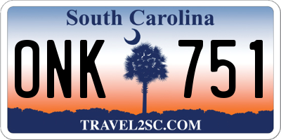 SC license plate ONK751