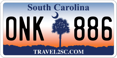 SC license plate ONK886