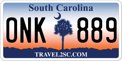 SC license plate ONK889