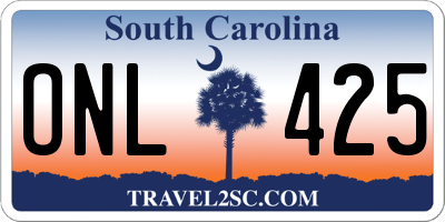 SC license plate ONL425