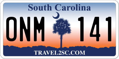 SC license plate ONM141