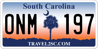 SC license plate ONM197