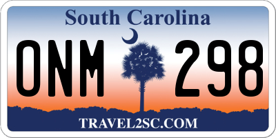 SC license plate ONM298