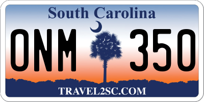 SC license plate ONM350