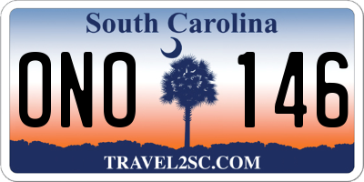 SC license plate ONO146