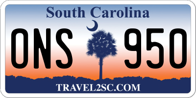 SC license plate ONS950