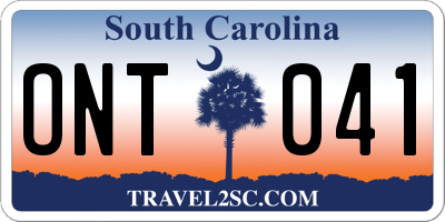 SC license plate ONT041