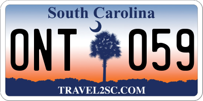 SC license plate ONT059