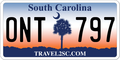 SC license plate ONT797