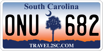 SC license plate ONU682