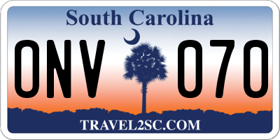 SC license plate ONV070