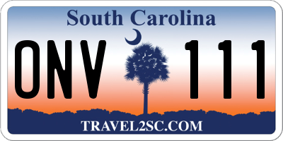 SC license plate ONV111