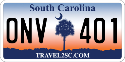 SC license plate ONV401