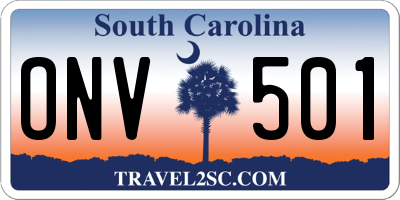 SC license plate ONV501