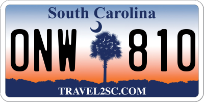 SC license plate ONW810