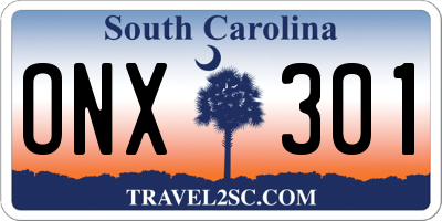 SC license plate ONX301