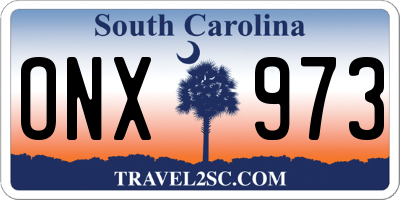 SC license plate ONX973