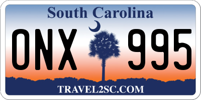 SC license plate ONX995